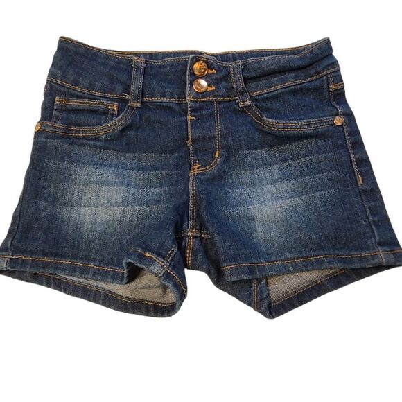 Wallflower Jean Shorts Faded Denim Creased Girl  sz 10 - Picture 1 of 8